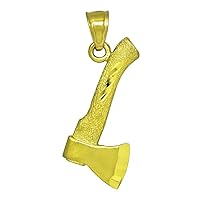 10k Gold Dc Textured Mens Axe Height 23.1mm X Width 10.5mm Tools Charm Pendant Necklace Jewelry Gifts for Men