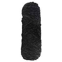 Fluffy Plush Yarn Soft Chenille Yarn 100g 4.5mm Chunky Crocheting Yarn Fluffy Velvet Yarn for Knitting (Black)