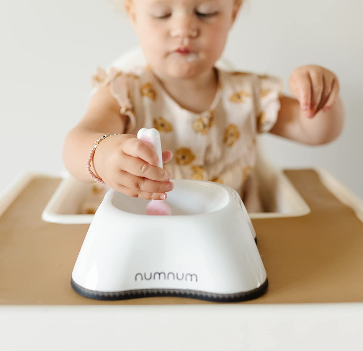 NumNum Beginner Bowl | Baby Bowl | BPA Free Silicone Self Feeding Baby + Toddler Dish | Baby Led Weaning Bowl for Kids Ages 6 Months+