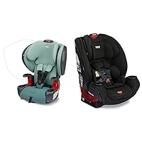 Britax Grow with You ClickTight Plus Harness-2-Booster Car Seat, 2-in-1 High Back Booster, SafeWash Cover, Green Ombre & One4Life ClickTight All-in-One Car Seat, Eclipse Black