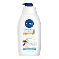 Nivea Coconut and Almond Milk Moisturizing Body Wash for Dry Skin, 30 Fl Oz Pump Bottle