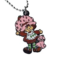 Strawberry Shortcake Short Cake Cartoon 80s Charm Pendant Necklace w/Ball Chain