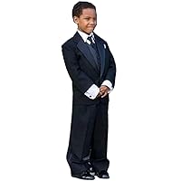 Boys' Solid Three-Piece Suit Notch Lapel Dinner Wedding Pageboy Tuxedos