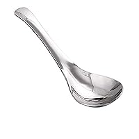 Small Spoons Stainless Steel Soup Spoon, Asian Soup Spoons With Deep Bowl, Healthy And Heavy Weight Dishwasher Safe