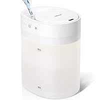 Cool Mist Humidifiers for Bedroom, 3.5L Top-Fill Air Humidifier & Essential Oil Diffuser with Ambient Light, 3 Mist Levels, Quiet Operation, 32-Hour Duration, Humidifiers for Large Room Baby Plants,White