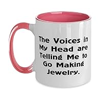 Gag Jewelry Making Gifts, The Voices in My Head are Telling Me, Jewelry Making Two Tone 11oz Mug From Friends, Cup For Friends, Jewelry making supplies, Love jewelry, Two tone jewelry, Oz mug gift,
