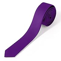 Skinny Ties Black Ties For Men and Women Solid Pure Color 1.58