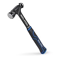 REAL STEEL Ball Peen Hammers 16 Oz Onepiece Forged Steel Ball Pein Hammer 0518, Black