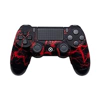 AimControllers PS4 Custom Wireless Controller, Playstation 4 Personalized Gamepad with 4 Paddles - Red Storm