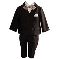 Boys' Two Pieces Wedding Suit Shawl Lapel Jacket with Double Breasted Buttons Formal Dresswear Outfits