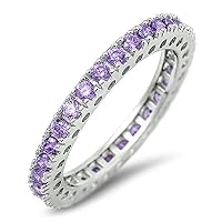 CHOOSE YOUR COLOR Sterling Silver Eternity Ring