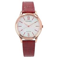Citizen EM0413-17D Eco-Drive Mother of Pearl Leather Strap Ladies Watch (Cal.E031) [Parallel Import]