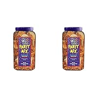 Utz Party Mix - 26 Ounce Barrel - Tasty Snack Mix Includes Corn/Nacho Tortillas, Pretzels, BBQ Corn Chips and Cheese Curls, Easy and Quick Party Snacks, Cholesterol Free and Trans-Fat Free (Pack of 2)