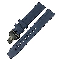 for Tissot 1853 Seastar T120 T114 Watchband Rubber Sport Diving Black Blue Soft Watch Strap Silicone Rubber 19mm 20mm Watchband (Color : Blue Black, Size : 19mm)