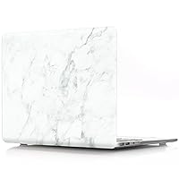 Cover Case for MacBook Pro (15 inch, 2008-2012, Models: A1286) Hard Skin with Keyboard Cover [Marble Series - White]