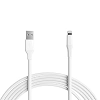 Amazon Basics - 1-Pack USB-A to Lightning ABS Charger Cable, MFi Certified for Apple iPhone 14 13 12 11 X Xs Pro, Pro Max, Plus, iPad, 10,000 Bend Lifespan, 10 Foot, White