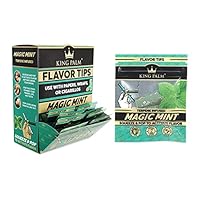 King Palm Flavors Filter Tips - Magic Mint 50ct Display - Flavored Pre Rolled Tips - Corn Husk Pre Roll Filter Tip - Organic Rolling Paper Filter Tips - Terpene Infused Rolling Tips…