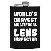 World's Okayest Multifocal Lens Inspector - 8oz Hip Drinking Alcohol Flask