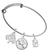 Silvertone 3-D Pretzel Silvertone Let Things Go Tree Charm Bangle Bracelet