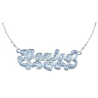 RYLOS Necklaces For Women Gold Necklaces for Women & Men Yellow Gold Plated Silver or Sterling Silver Personalized 13MM Double Nameplate Necklace Diamonds Special Order, Made to Order 18 inch chain