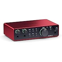 Focusrite Scarlett 2i2 4th Gen USB Audio Interface for Recording, Songwriting, Streaming and Podcasting — High-Fidelity, Studio Quality Recording, and All the Software You Need to Record