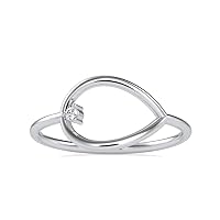 VVS Certified 10K White/Yellow/Rose Gold With 0.015 Tcw Round Natural Diamond Anniversary Ring For Her, Promise Ring For Her