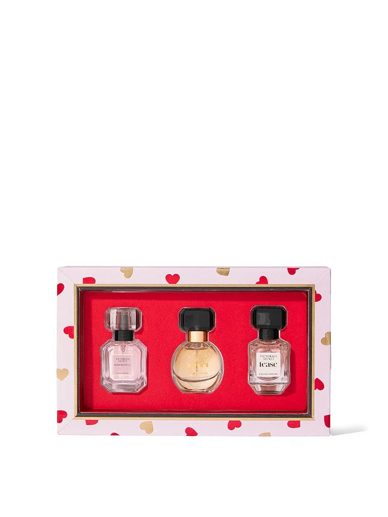 Victoria's Secret Deluxe Mini Fragrance Trio, Eau de Parfume Giftset for Women, Includes Bombshell, Bare and Tease Mini Perfumes