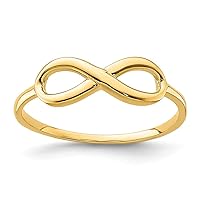 14k Gold Infinity Ring Size 7 Jewelry for Women