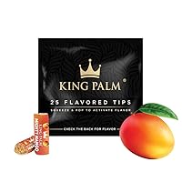 King Palm Flavors Filter Tips - Mighty Mango 25pk - Flavored Pre Rolled Tips Bulk - Corn Husk Pre Roll Filter Tip - Organic Rolling Paper Filter Tips - Terpene Infused Rolling Tips