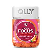 OLLY Collagen Gummy Rings, 30 Count & Laser Focus Gummy, Ginseng, Alpha GPC, B Vitamins, 36 Count Bundle