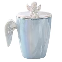 Coffee cups Angel 300ml Ceramic wing of Ángel pearlistic cup pearlistic White Coffee Mug Good omens Cup for Tea in the afternoon Ministry of the Home, gifts for women for women