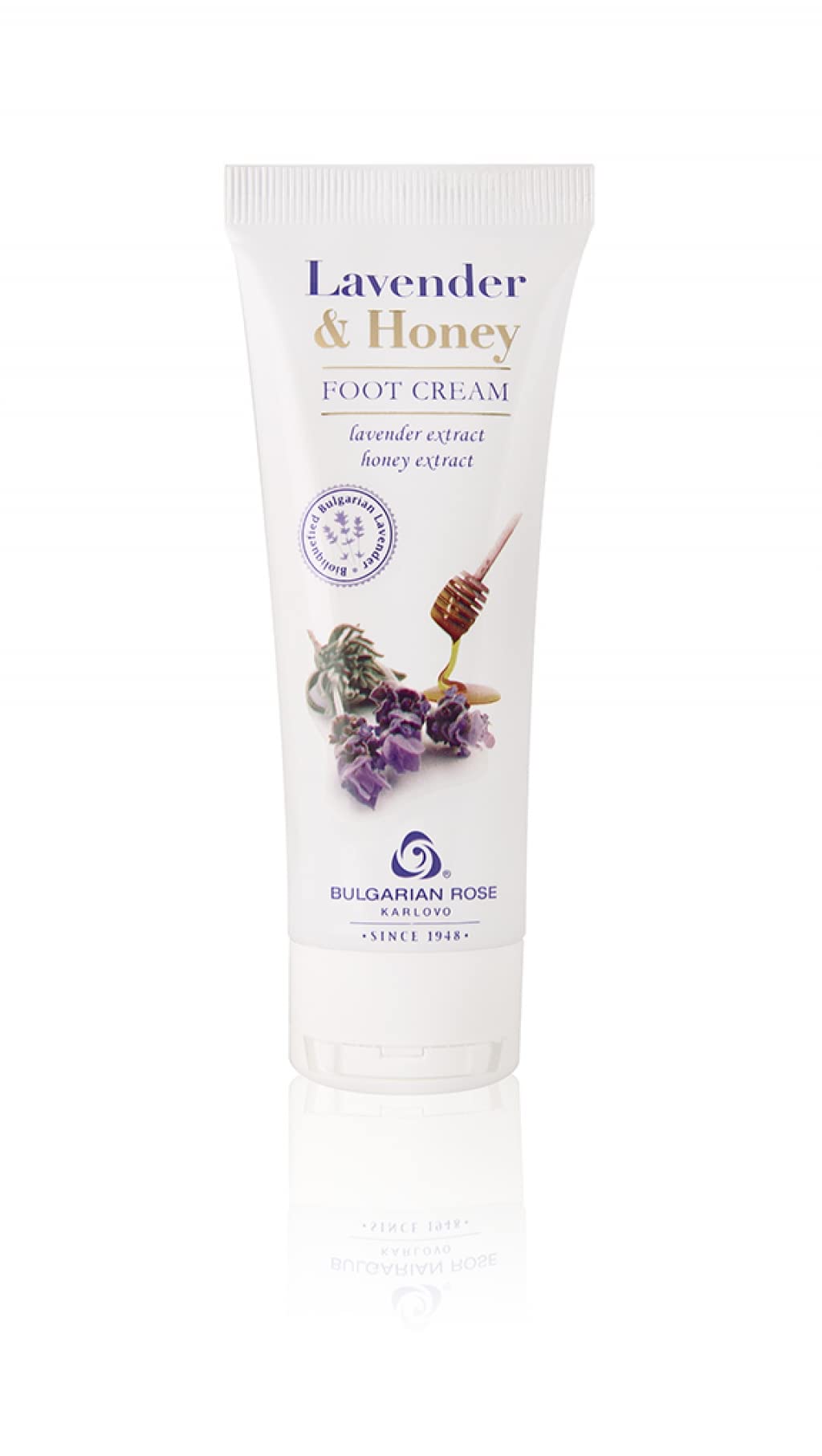 Rose Bulgarian Lavender and Honey Foot Cream with Natural Lavender & Honey Extracts for moisturizing and rejuvenating your feet
