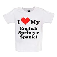 I Love My English Springer Spaniel - Organic Baby/Toddler T-Shirt - White - 12-18 Months