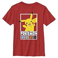 Pokemon Kids Squares Team Boys Short Sleeve Tee Shirt