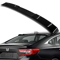 Q1-TECH, Rear Window Roof Spoiler Compatible with 2018-2022 Honda Accord EX LX SE EX-L Sport Sedan Only, ABS Rear Window Roof Visor Spoiler Wing, Pearl Black, 2019 2020 2021