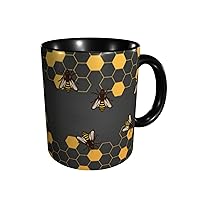 Honeycomb Bee Coffee Mug 11oz - Funny Ceramic Tea Cup for Men Women Office and Home Novelty Mugs Ideal Gifts Birthday Microwave Safe
