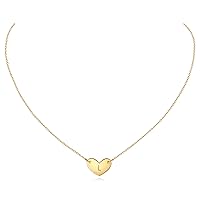MDMOST Gold Initial Heart Necklace for Women Girl, 18K Gold Plated Dainty Filled Personalized Letter Heart Necklace for Women, Simple Cute Initial Necklace Jewelry