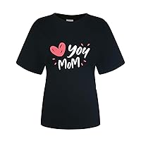 Personalized Mom Shirt for Women，Dear Mommy Funny Graphic Tee Summer Round Neck Short Sleeved Cotton Custom T -Shirt