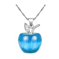 Uloveido Silver Plated Candy Apple Cubic Zirconia Pendant Necklace Earrings Jewelry for Women YL007