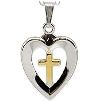 Heart with Cross Sterling Silver Pendant