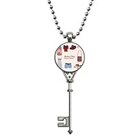 Bohe mia Wind Fashion Clothes Girl Pendant Vintage Necklace Silver Key Jewelry