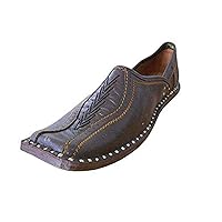 Men's Traditional Indian Mojari Leather Loafer Flats