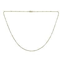 Bling Jewelry Thin Minimalist 1.5MM Yellow Gold Plated Stainless Steel Celestial Curb link with Tiny Stationary Ball Saturn Chain Necklace For Women 16 18 20 Inch