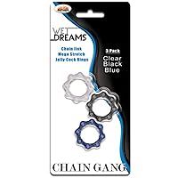 Wet Dreams Chain Gang Cock Rings - Asst. Pack of 3