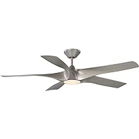 Progress Lighting Vernal Collection 60-Inch 5-Blade Silver LED WiFi Transitional Indoor/Outdoor DC Smart Ceiling Fan