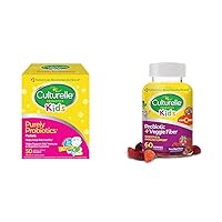 Culturelle Kids Probiotics for Immune & Digestive Health, 50 Packets + 60 Berry Flavored Veggie Fiber Gummy Daily Probiotics