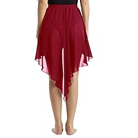 YiZYiF Women's Chiffon Handkerchief Hemline Dance Dress Flowy Asymmetrical Skirt