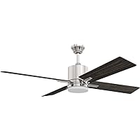 Craftmade Ceiling Fan with LED Light TEA52BNK4 Teana 52 Inch and Wall Control, Brushed Polished Nickel
