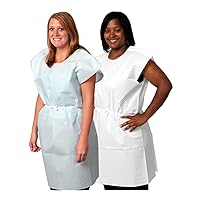 Pro Advantage NDC P750033 Exam Gown with Traditional Front/Back Opening, Tissue/Poly/Tissue, Blue, 30