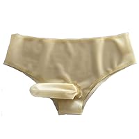Handmade Sexy Man Rubber Latex Shorts Briefs Underwear with Condom Panties